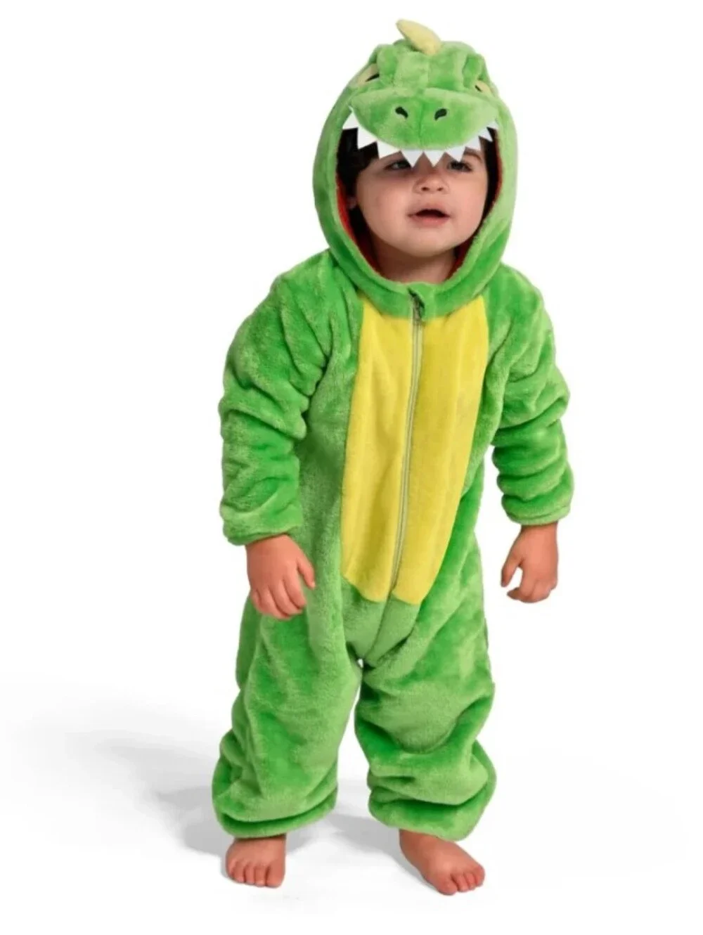 Unisex Baby Dragon Green Onesie Zipper Pajama, New